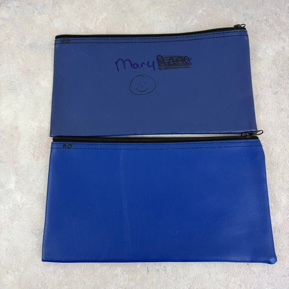 Lot 1 Vintage Locking Night Deposit Bank Money Bag 7 Pin Tumbler & 4 Small Bags - Picture 12 of 16